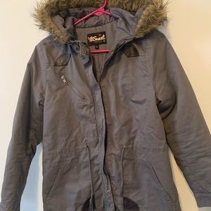 Fur hood coat